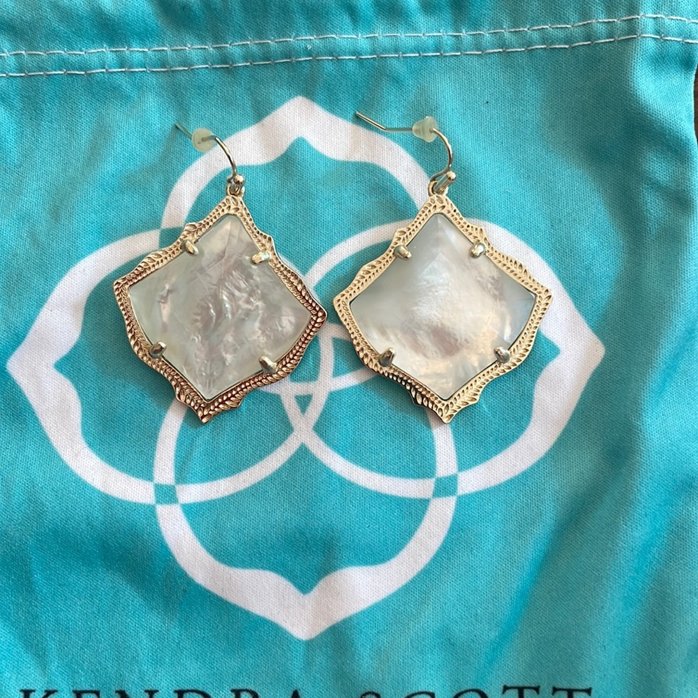 Kendra Scott Gold and Mother of Pearl Kirsten Drop Earrings